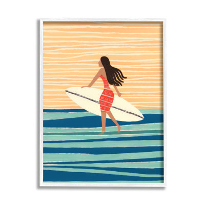 Bb-384-Surfer Abstract encadré, impression sur bois