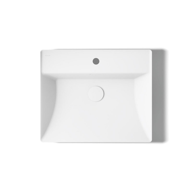 Brazn Rectangle Vessel Bathroom Sink, Honed Black, White, Single