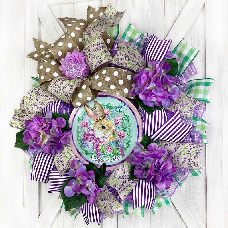 Couronne en maille 18 po Joyeuses Pâques