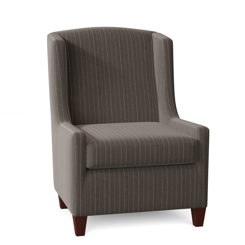 Fauteuil à oreilles de 31 po de largeur Sweetwater, Cleo 41 rayures grises, Oui, Pécan