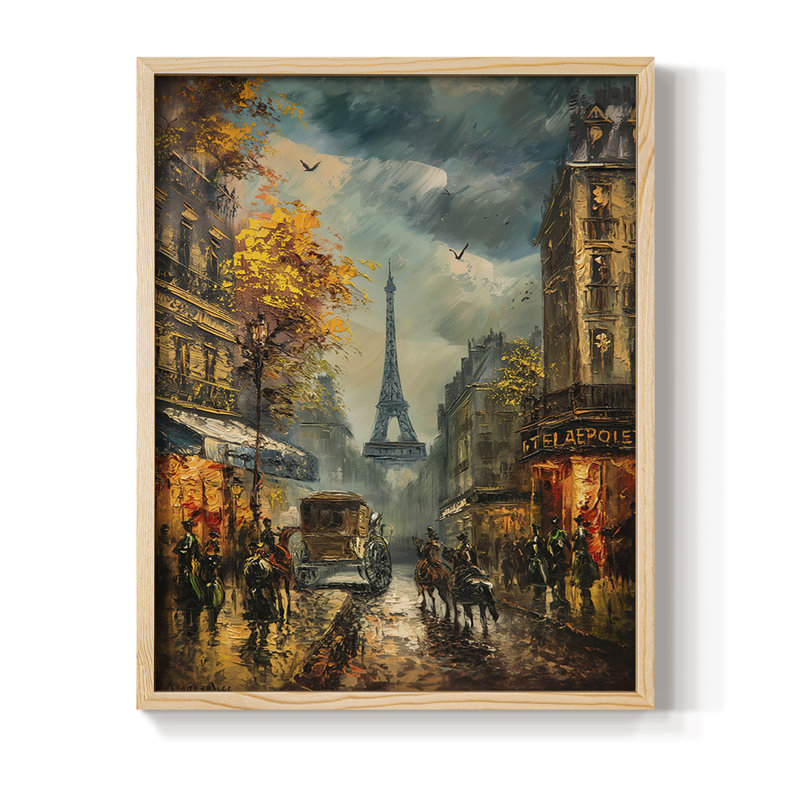 LANDSCAPES Series CCCLXXIX Framed Print - Solid Wood, Natural, 21" H x 17" W