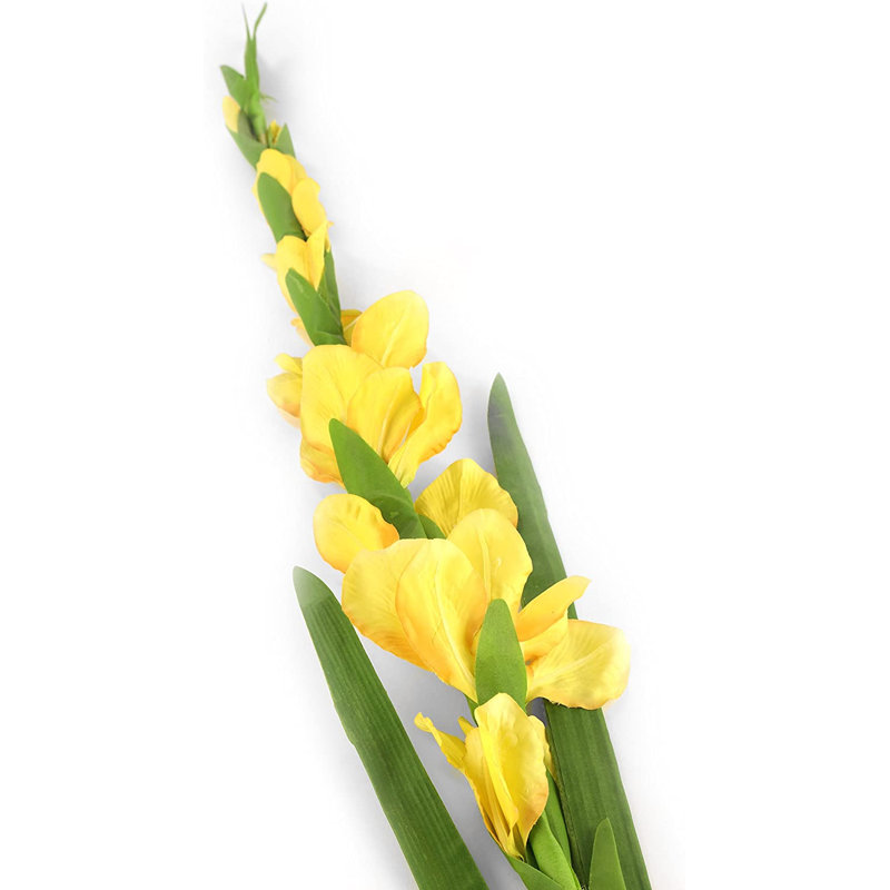 Silk Iris Arrangement, Yellow, 122cm H x 12cm W x 10cm D