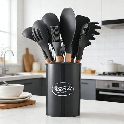 17 Stories 12 Piece Cooking Utensil Set with Utensil Crock
