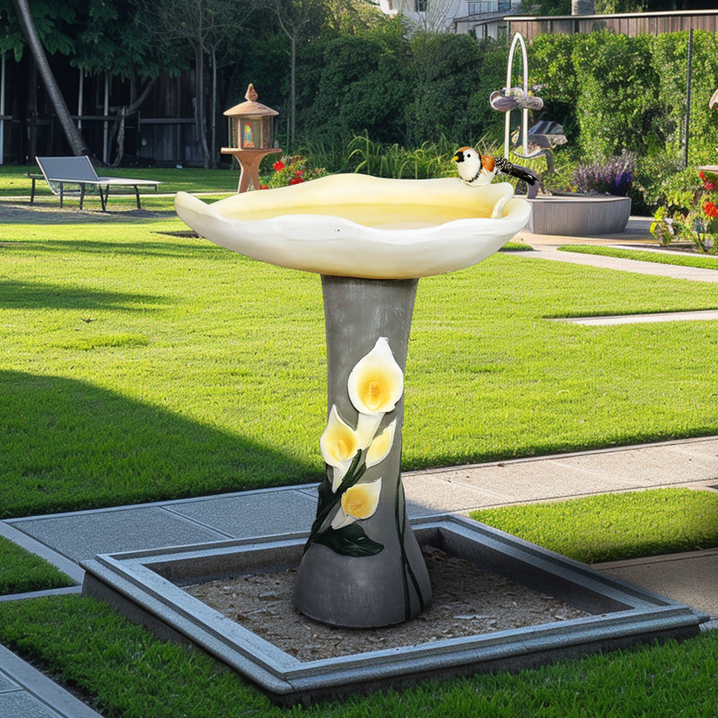 Concrete / Cement Pedestal Birdbath