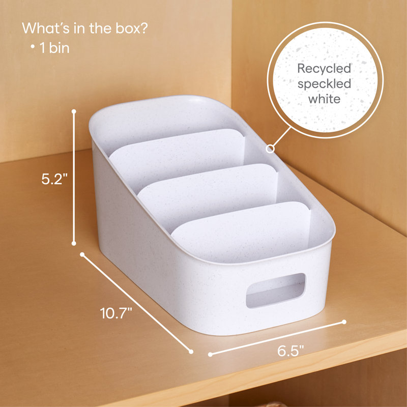 White BPA-Free 4-Tier Kitchen Packet Organizer Bin