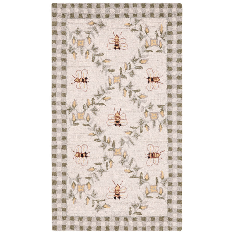 Elara Floral Handmade Wool Area Rug, Rectangle 2'9" x 4'9"