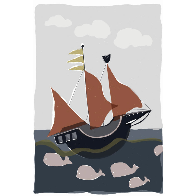 Oceans Ahoy II - Wrapped Canvas Painting, 30cm H x 20cm W x 3.8cm D