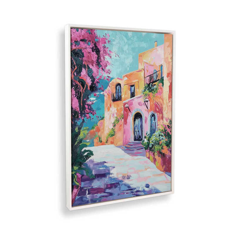 Méditerranée, rue I, Blanc opaque, H 13 po x l 9 po, Cadre flottant