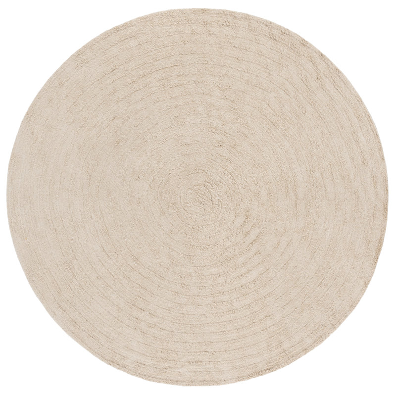 Easy Care 228 Hand Tufted Recycled Cotton Machine Washable Geometric Indoor Use Only Rug, Round 6'