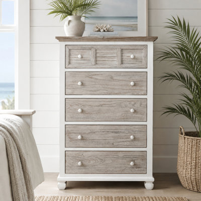 Islamorada - 5 Drawer Chest - Dapple Grey and Blanc Finish