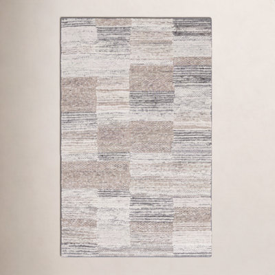 Wyly Natural Ivory Hand-Woven Geometric Rug