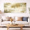 «Neutral Palm Leaves Drift I» - art mural botanique beige