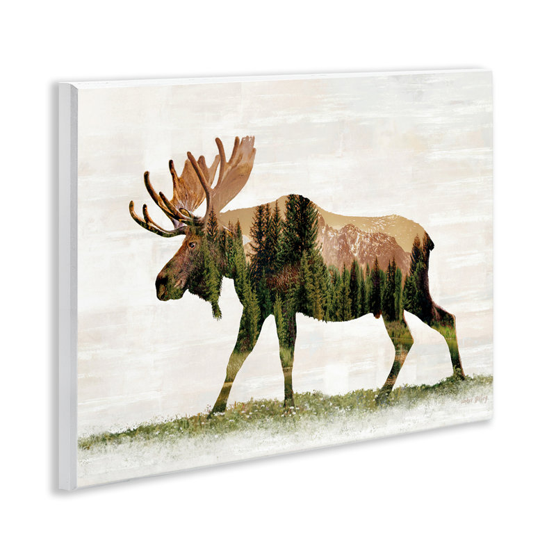 Art mural, motif de forêt, orignal, par Amber Sterling