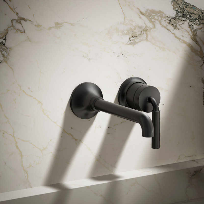 Tone Wall-Mount Single-Handle Bathroom Sink Faucet, Matte Black