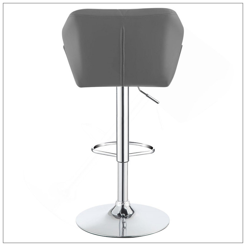 Tabouret de bar réglable chromé et gris (ensemble de 2) avec mécanisme hydraulique pour intérieurs modernes, Gris