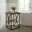 Table de bout Luxe en bois récupéré et acier noir, brun vieilli