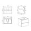 Meuble-lavabo 24 po, blanc / noir, design de pointe, options de rangement généreuses, travail silencieux, meuble-lavabo mural moderne - beauté blanche et noire, rangement élargi, fonction, attrayant biseauté-1069242976-1069242980