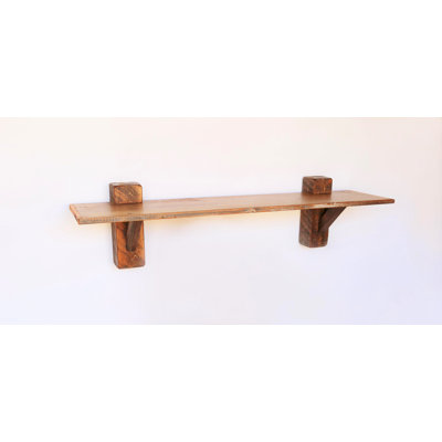 Emsworth Pine Solid Wood Bracket Shelf with Live Edge