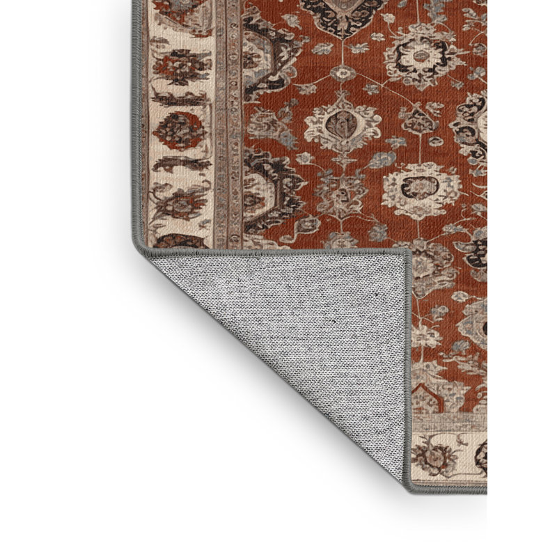 Machine Washable Persian Grey Area Rug, Square 4'