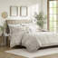 Housse de couette 100% coton taupe avec broderie en chenille élégante-126060628