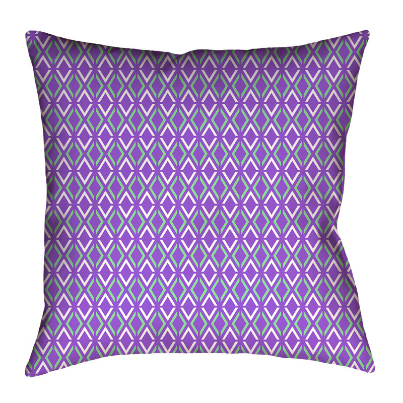 Housse de coussin Katelyn Elizabeth, 18 po x 18 po, Mauve / Vert, Sergé de coton