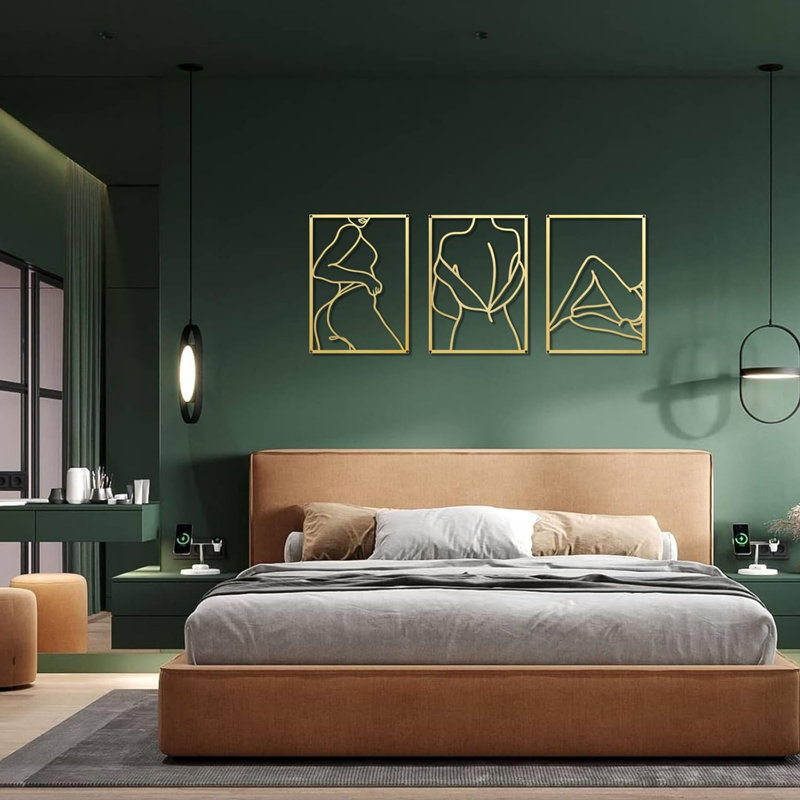 Glam Abstract Wall Decor on Metal, Gold