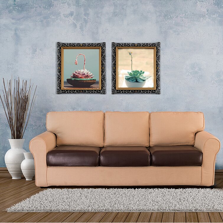 Sofa Seat Cushion Cover, Faux Leather Stretchy Chair Loveseat Couch Cushion  Covers Slipcovers
