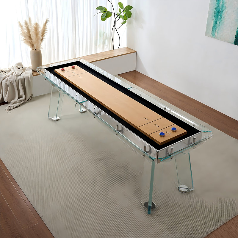 Table de jeu de palets en verre trempé 9 pi