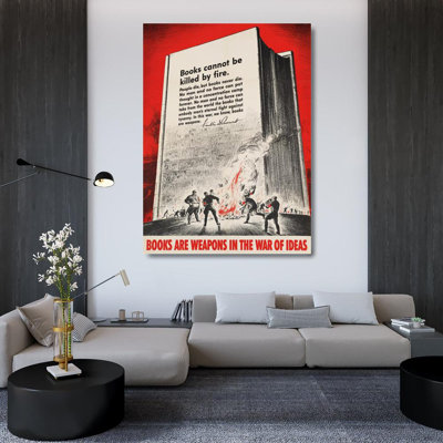 "Books Are Weapons in the War of Ideas" by  S. Broder - Gallery Wrap Canvas Wall Art