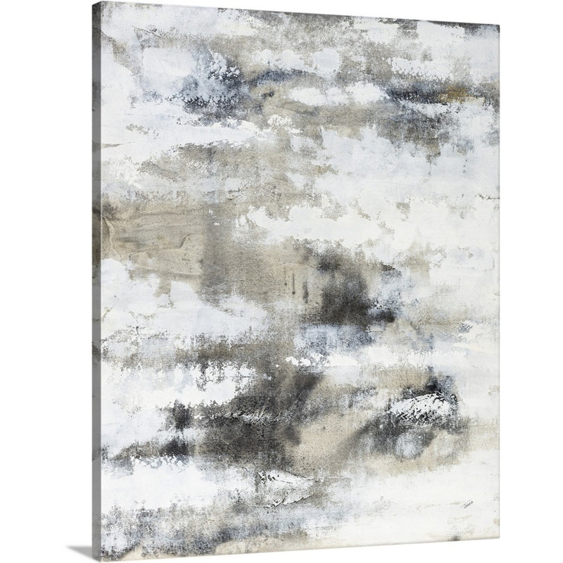 «Graphite and White», peinture sur toile, Toile tendue, H 14 po x l 11 po x P 1,25 po