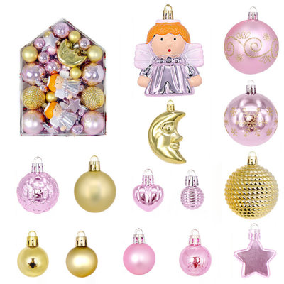 72 pièces / ensemble de boules de sapin de Noël, décorations de boules de Noël, boules de Noël colorées, décorations suspendues incassables