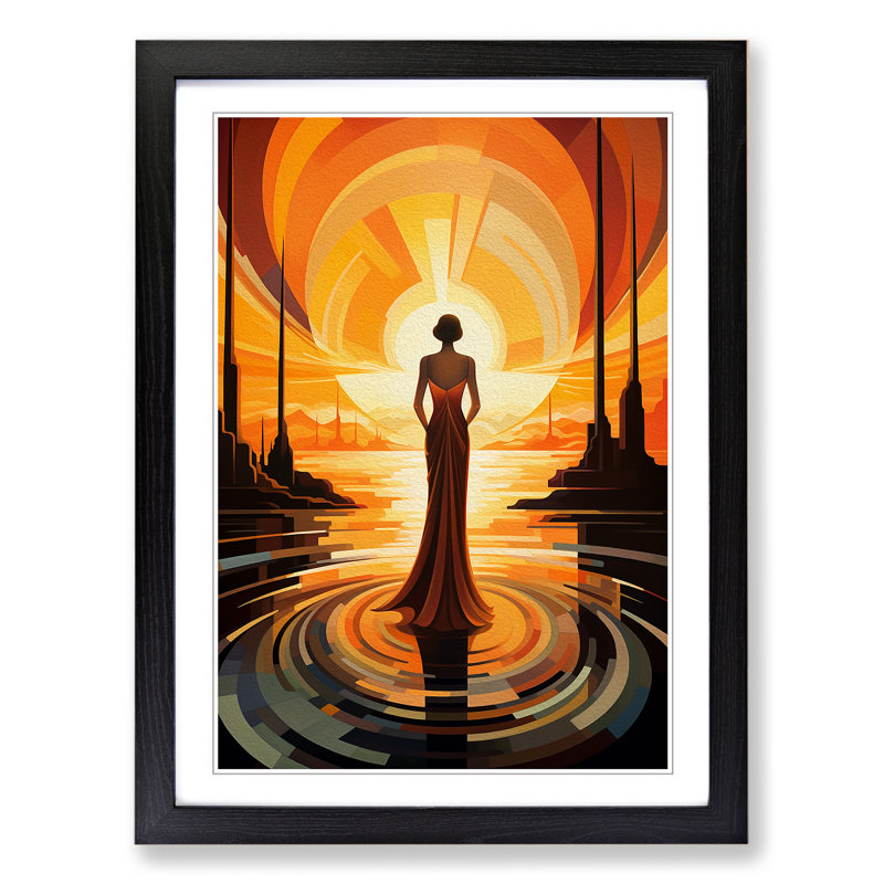 Single Picture Frame Print on Wood, Black Framed, 46cm H x 34cm W