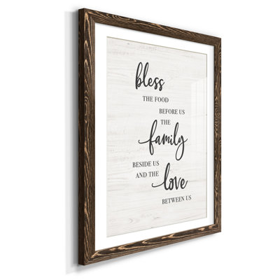 «Bless Family Love», reproduction d'art textuel sur papier encadré