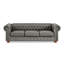 Canapé Chesterfield capitonné rembourré 3 places en polyuréthane avec accoudoirs cloutés