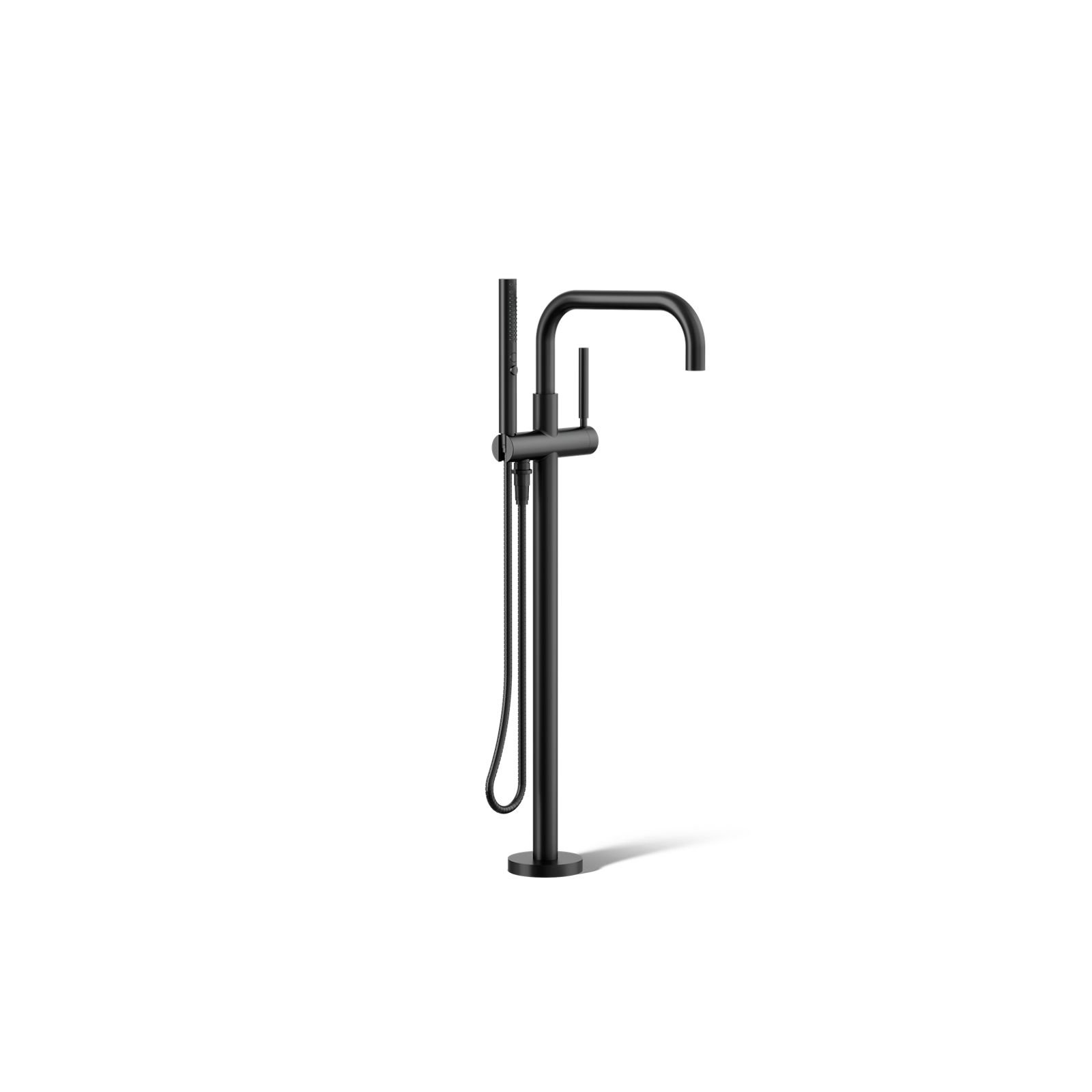 Purist Floor-Mount Bath Filler Trim with Handshower, Matte Black