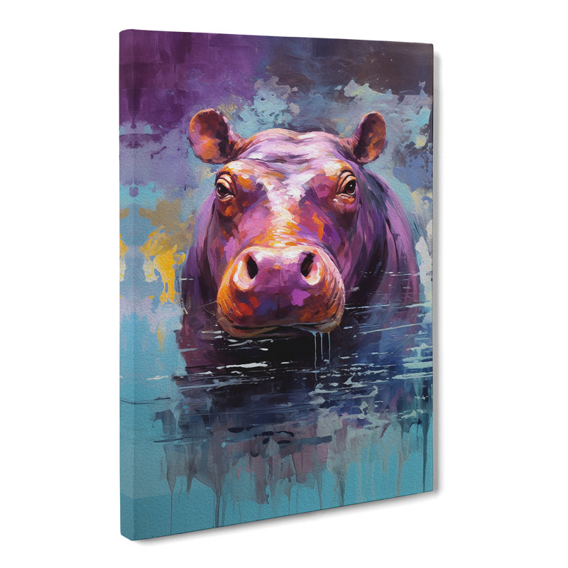 Hippo Abstract No.2 - Wrapped Canvas, 50cm H x 35cm W x 3cm D