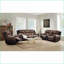 Recliner with Power Motion, Tufted Toffee &amp; Espresso Polished Microfiber | Espresso | Wood+Fabric