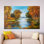 «Autumn River Landscape Canvas», art mural imprimé nature, 1P