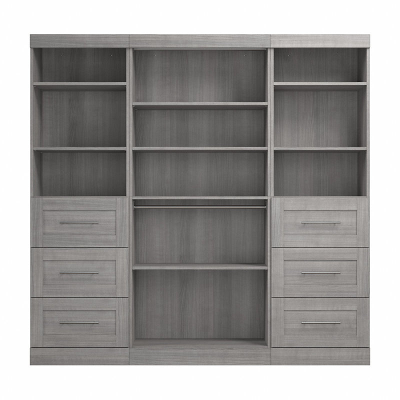 Système d'organisation l 86 po avec tiroirs Arlex, Gris platine