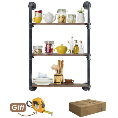 Damber 3 Piece Industrial Pipe Shelves