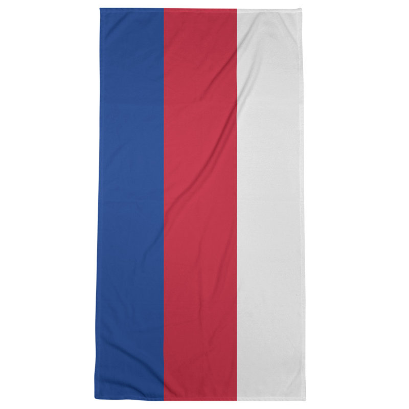 Cotton Blend Beach Towel, Red/Off White/Dark Blue