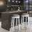 Set Of 2 Stylish 26-Inch Counter Height Swivel Bar Stools With Fabric Upholstered Seats, White Finish For Modern Kitchens And Living Rooms, Bar Stool-1314855354-1314855351