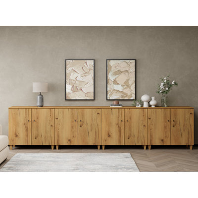 Lysiane 8-Door Solid and Manufactured Wood Cabinet 