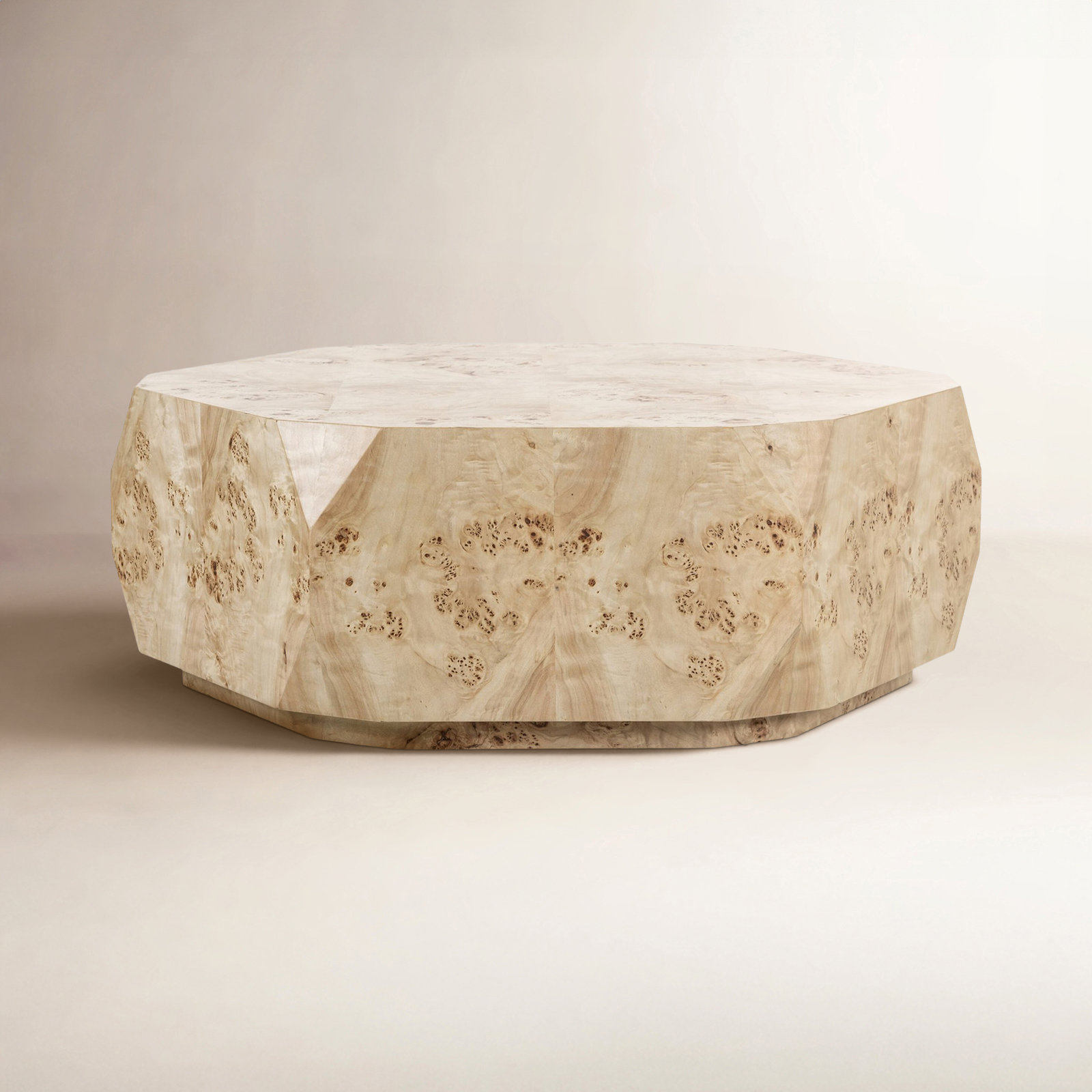 William 46" Burl Wood Coffee Table