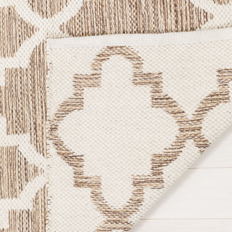 Melchor Hand Woven Cotton Geometric Rug, Rectangle 5' x 7'