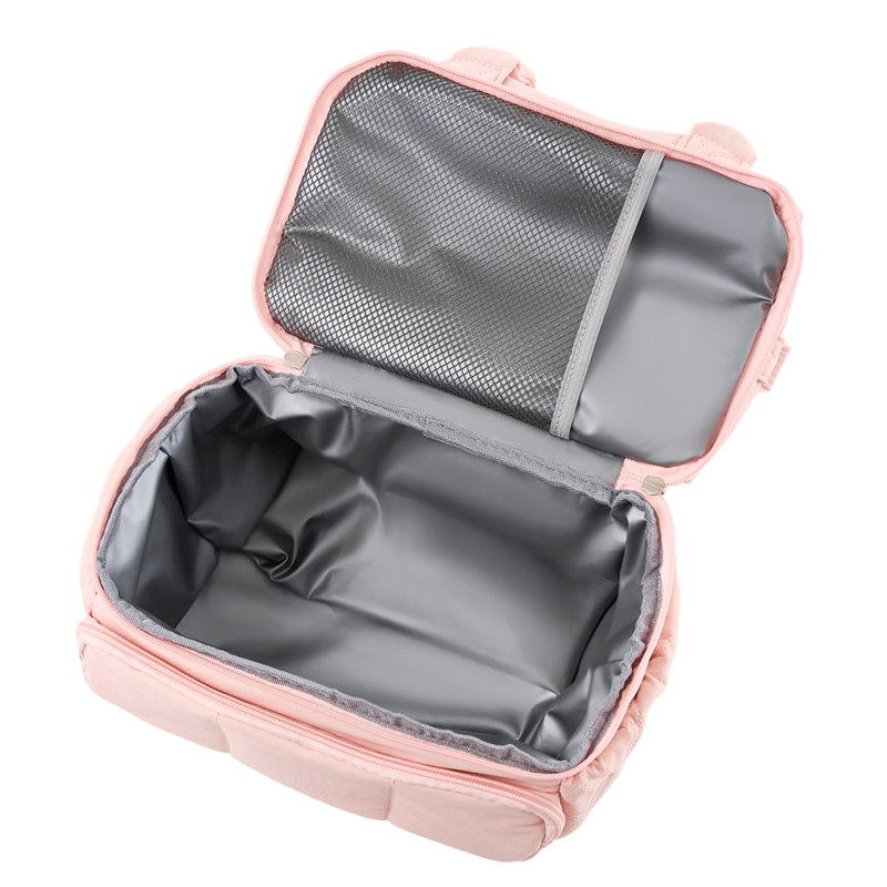 Double Layer Portable Insulated Lunch Bag, Pink