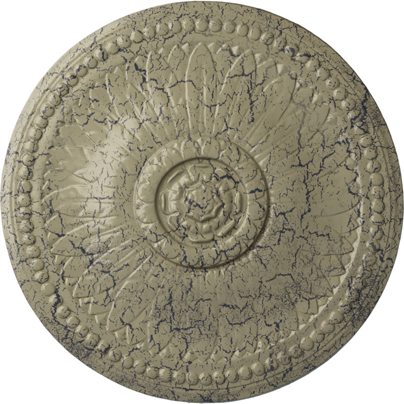 Endurathane Raymond Ceiling Medallion, 18 1/8"OD 3 5/8"ID x 1 1/8"P (Fits Canopies up to 5 1/8"), Hand-Painted Flash Copper Finish