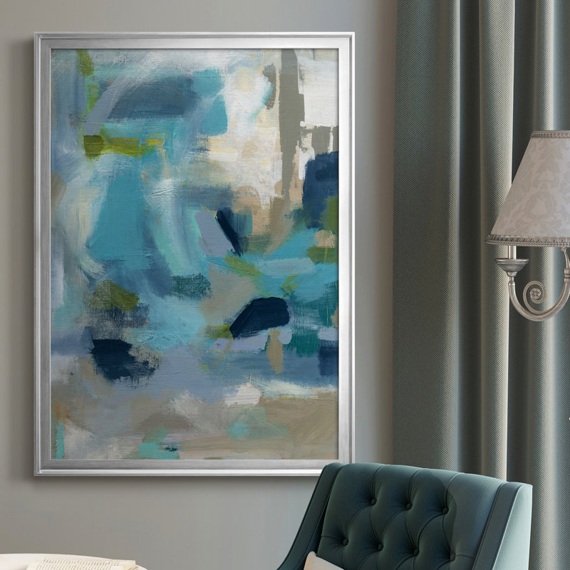 «Circle The Beachfront», reproduction encadrée de qualité supérieure - prête à être accrochée, Argent