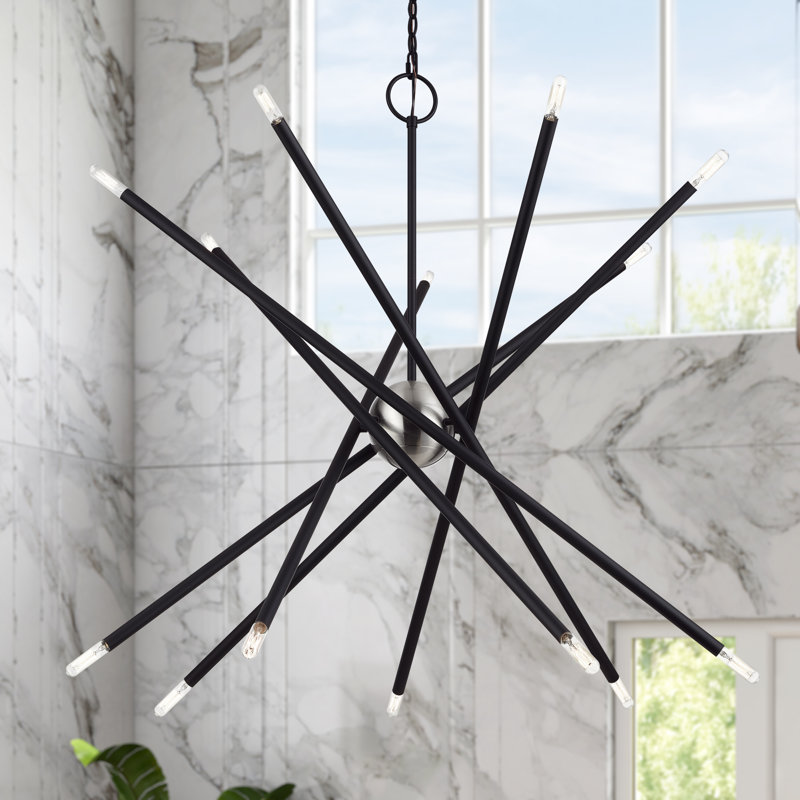 14 Light Black Extra Large Foyer Chandelier
