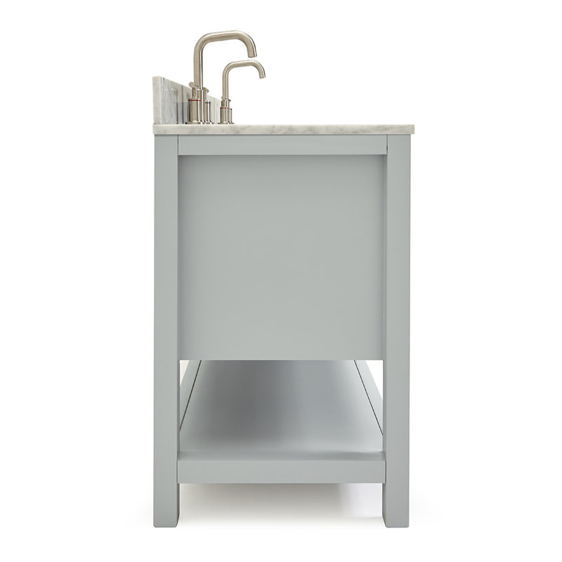 Bayhill 73'' W Double Vanity, Oval, Gray, 61"
